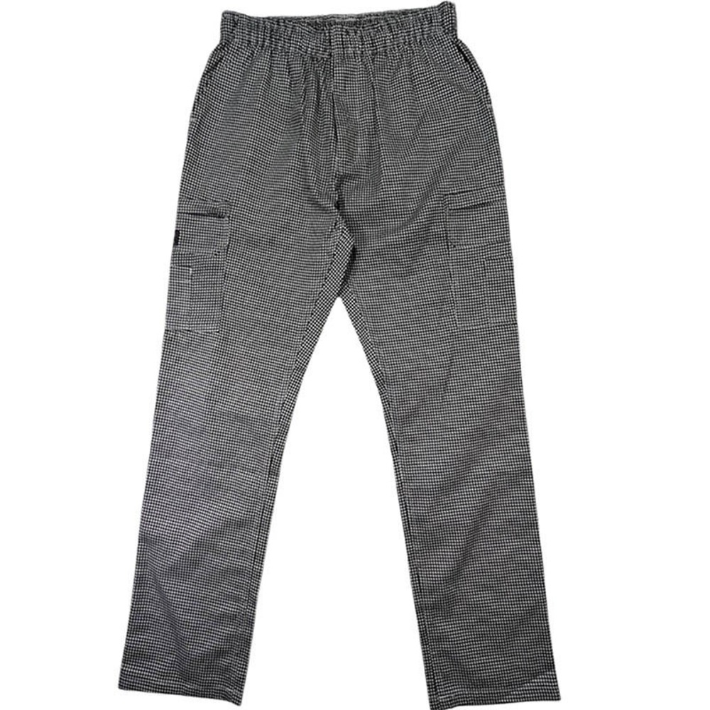 NEW Chef Code Trousers‎ M Black White Houndstooth Chefcore Utilitarian Culinary